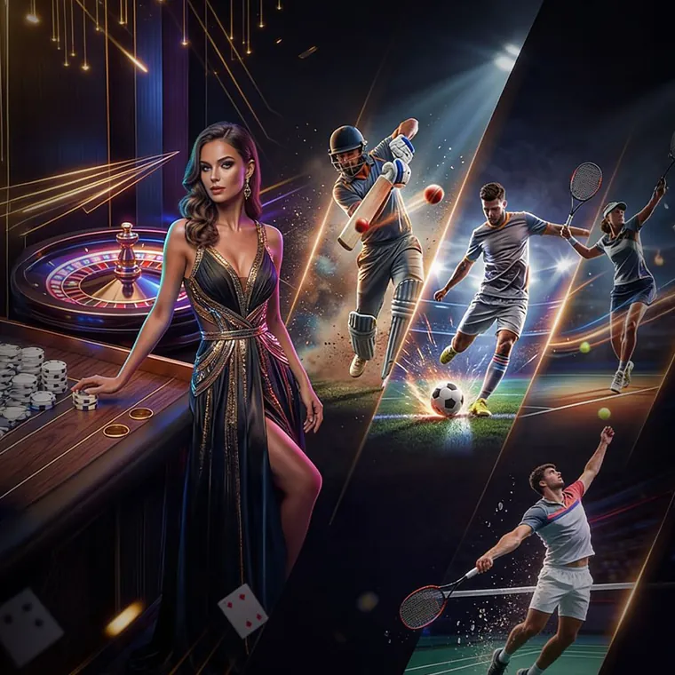 A professional live casino dealer interacting with players via the Arena app.